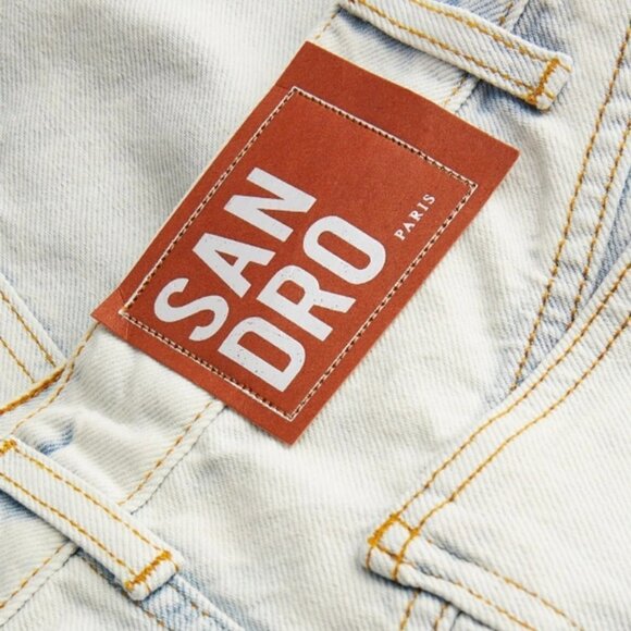 NWT Sandro high waisted faded wash denim midi skirt, XS - Picture 7 of 12